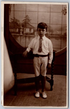 Postcard RPPC c1910s England Studio Photo of Young Boy by Gale's Studio Ltd.