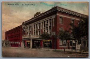 Postcard El Reno OK c1910s Southern Hotel Hand Colored Albertype Canadian County