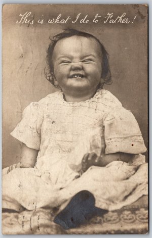 Postcard RPPC c1910s This is What I Do To Father by E.C.B. Edwin Coppock