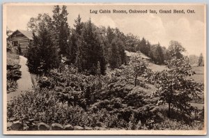 Postcard Grand Bend ONT Oakwood Inn Log Cabin Rooms Lambton County by Irwin
