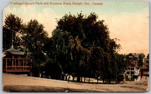 Postcard Guelph Ontario c1912 Trafalgar Square Park & Eramosa Road *as is*