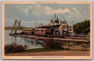 Postcard Lake of Bays ONT 1920s South Portage Flyer Train Ferry Muskoka District