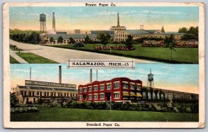 Postcard Kalamazoo Michigan c1926 Bryant and Standard Paper Company Dual View