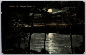 Postcard Temagami Ontario c1910s Montreal River Scenic Night View