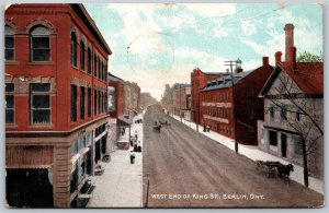 Postcard Berlin ONT 1913 West End of King St (Kitchener) by J. P. Bender *as is*