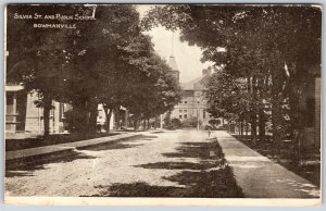 Postcard Bowmanville Ontario c1905 Silver St. and Public School to South Zorra