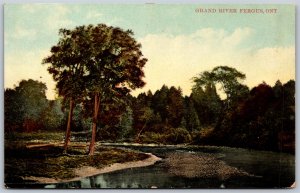 Postcard Fergus Ontario c1908 Grand River Scenic View Wellington County Stedman