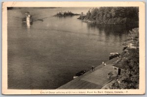 Postcard Pointe Au Baril ONT 1948 City Of Dover Arriving at Ojibway Island Point