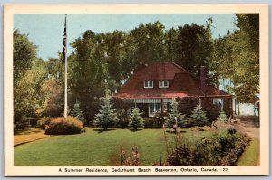 Postcard Beaverton Ontario c1930s Cedarhurst Beach A Summer Residence by PECO