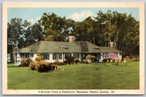 Postcard Beaverton Ontario c1930s Cedarhurst A Summer Home by PECO