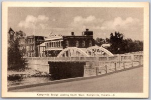 Postcard Kemptville Ontario c1930s Bridge Looking South West Leeds and Grenville