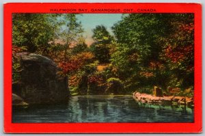 Postcard Gananoque Ontario c1930s Halfmoon Bay Scenic View Leeds and Grenville 