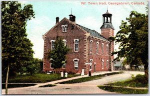 Postcard Georgetown Ontario c1910s Town Hall Halton Region by Stedman Bros