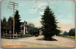 Postcard Winnipeg Manitoba c1909 Evergreen Place to Fortunes Rock Maine