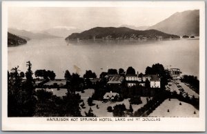 Postcard RPPC Harrison Hot Springs British Columbia Hotel Lake and Mt. Douglas