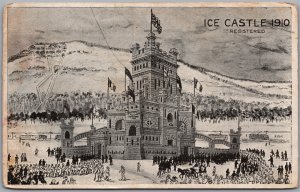 Postcard Montreal Quebec 1910 Ice Castle Carnival Post Card to Ottignies Belgium