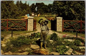 Postcard Winnipeg Manitoba c1973 Assiniboine Park the Boy with Leaky Boot