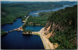 Postcard Orient Bay Ontario Lake Superior Circle Route Highway 11 Aerial View