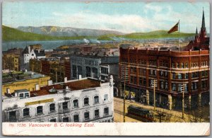 Postcard Vancouver British Columbia 1910 Looking East Trolley Stephen J Thompson
