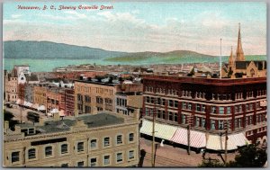Postcard Vancouver British Columbia c1910s Showing Granville Street