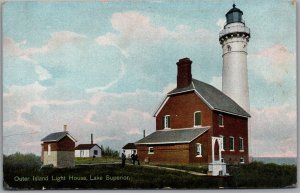 Postcard Lake Superior Ontario c1910s Outer Island Light House Hugh C. Leighton