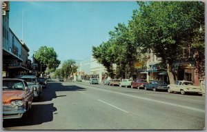 Postcard Vernon British Columbia Bernard Ave Looking West Old North Okanagan