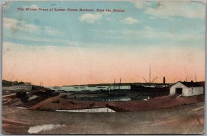 Postcard Nova Scotia c1910 The Water Front of Lower Pictou Harbour from Station