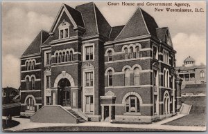 Postcard New Westminster British Columbia Court House and Government Agency
