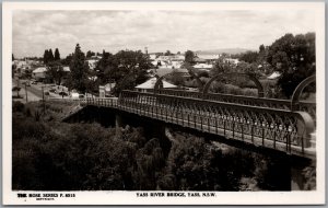 Postcard RPPC Yass New South Wales Australia c1960 Yass River Bridge Old Cars