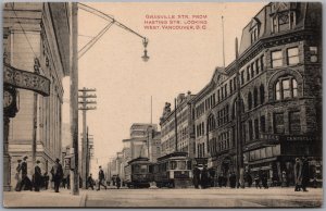 Postcard Vancouver British Columbia Granville Street from Hastings Looking West