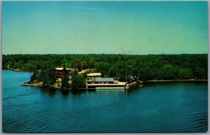 Postcard Gravenhurst Ontario Aerial View Muskoka Sands Inn Marine Cottages Beach