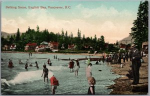 Postcard Vancouver British Columbia Bathing Scene English Bay by E. P. Charlton
