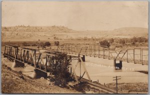 Postcard RPPC c1910s Billings Montana Scenic View of Two Bridges by O. C. Ovren
