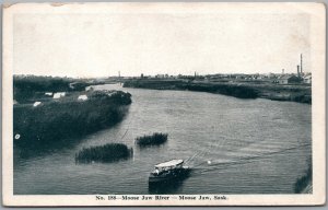 Postcard Moose Jaw Saskatchewan c1910s River View Boat by Novelty Mfg.