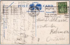 Postcard Toronto Ontario c1921 Union Station Slogan Cancels Airmail Muskoka  (back)