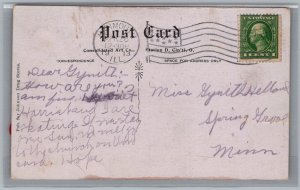 Postcard Galt Ontario c1907 Kiltie Band on Parade onMain Street Waterloo Region (back)