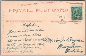 Postcard Hespeler Ontario c1910 Puslinch Lake by Moonlight near Preston Tents  (back)