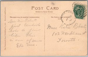 Postcard Georgetown Ontario c1910 Barber's Paper Mill Dam Halton Region (back)