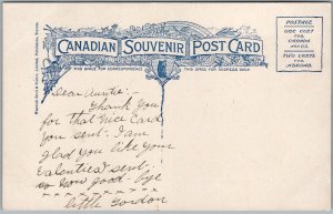 Postcard Brantford Ontario c1910s Soldiers Memorial Monument Trolley Tracks (back)