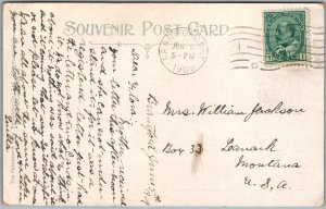 Postcard Brantford Ontario c1909 Post Office to Lanark Montana (back)