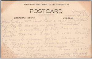 Postcard RPPC Vancouver British Columbia Siwash Rock Stanley Park F. Gowen Co.  (back)