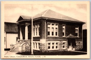 Postcard Campbellford Ontario c1930s Public Library Northumberland County PECO