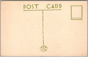Postcard Kingsville Ontario c1940s Division Street South Old Cars Roxy Theatre (back)