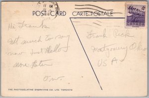 Postcard PMK Sault Ste. Marie Ontario 1956 Lakeside Road Old Car Canoe to Ohio (back)