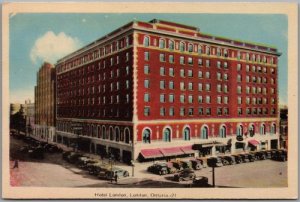 Postcard London Ontario c1940s Hotel London Old Cars Street View Middlesex