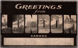 Postcard London Ontario c1907 Large Letter Greetings from London Multi View
