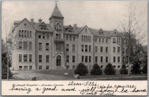 Postcard London Ontario 1905 St. Joseph Hospital CDS RPO Cancel Early View