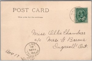 Postcard London Ontario 1905 St. Joseph Hospital CDS RPO Cancel Early View (back)