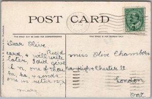 Postcard Woodstock Ontario 1907 The Armories Oxford County to London ONT (back)
