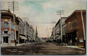 Postcard Ingersoll Ontario c1906 Thames Street Oxford County to London ONT